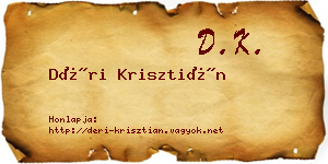Déri Krisztián névjegykártya
